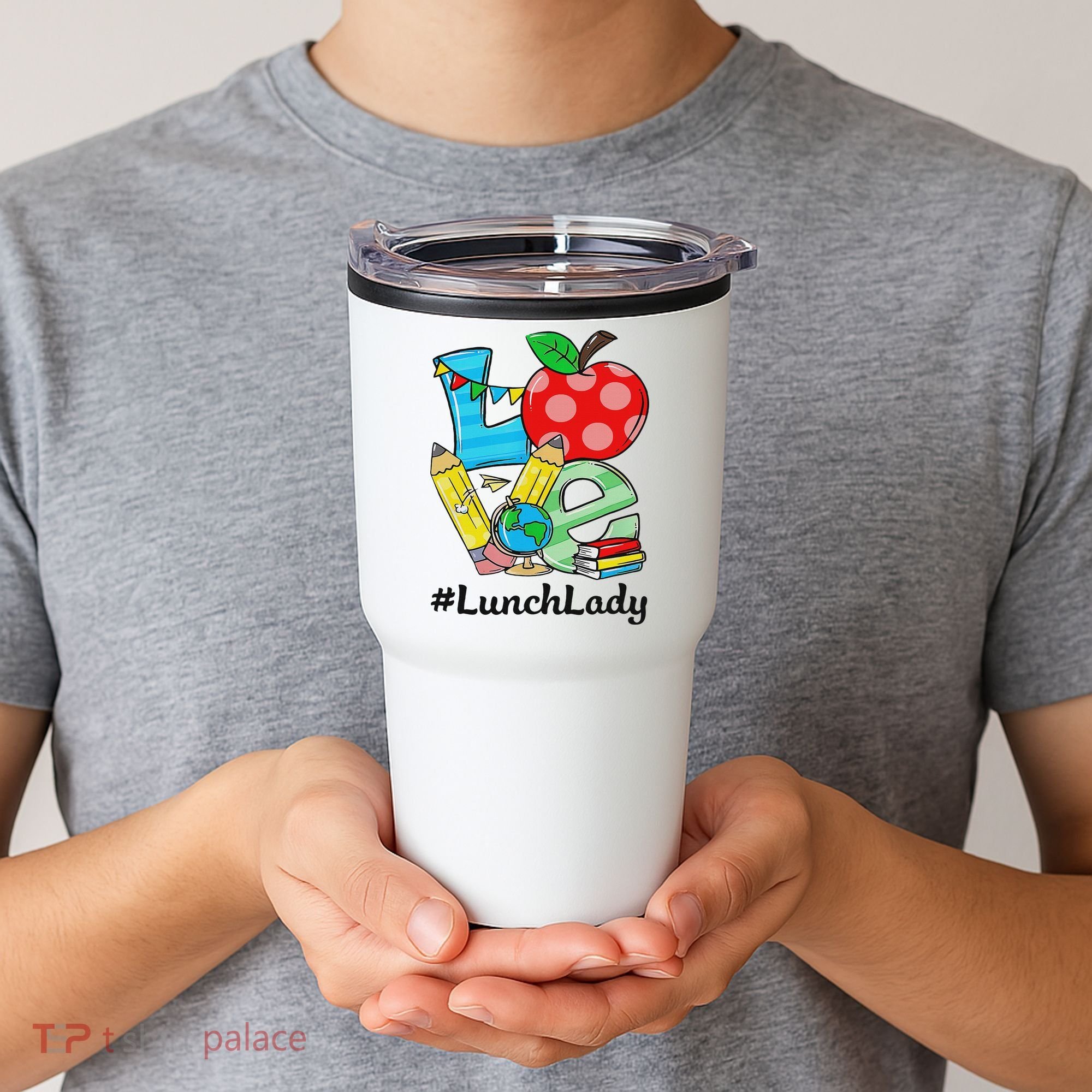 Love Lunch Lady Apples Back To School Cafeteria Worker Tumbler