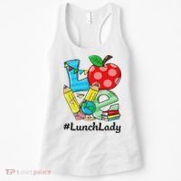 Love Lunch Lady Apples Back To School Cafeteria Worker Women's Tank Top thumb 0