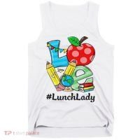 Love Lunch Lady Apples Back To School Cafeteria Worker Tank Top thumb 0
