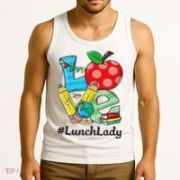Love Lunch Lady Apples Back To School Cafeteria Worker Tank Top thumb 3