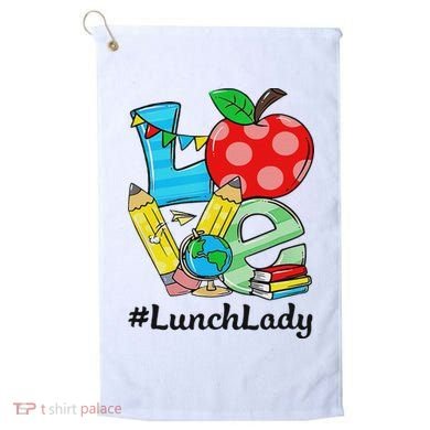 Love Lunch Lady Apples Back To School Cafeteria Worker Golf Towel