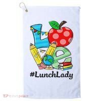 Love Lunch Lady Apples Back To School Cafeteria Worker Golf Towel thumb 0