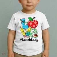 Love Lunch Lady Apples Back To School Cafeteria Worker Toddler T-Shirt thumb 2