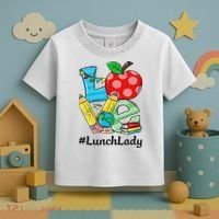 Love Lunch Lady Apples Back To School Cafeteria Worker Toddler T-Shirt thumb 3