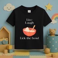 Live Laugh Lick The Bowl Funny Baking Toddler T-Shirt thumb 3