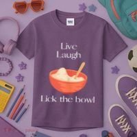 Live Laugh Lick The Bowl Funny Baking Kids T-Shirt thumb 3