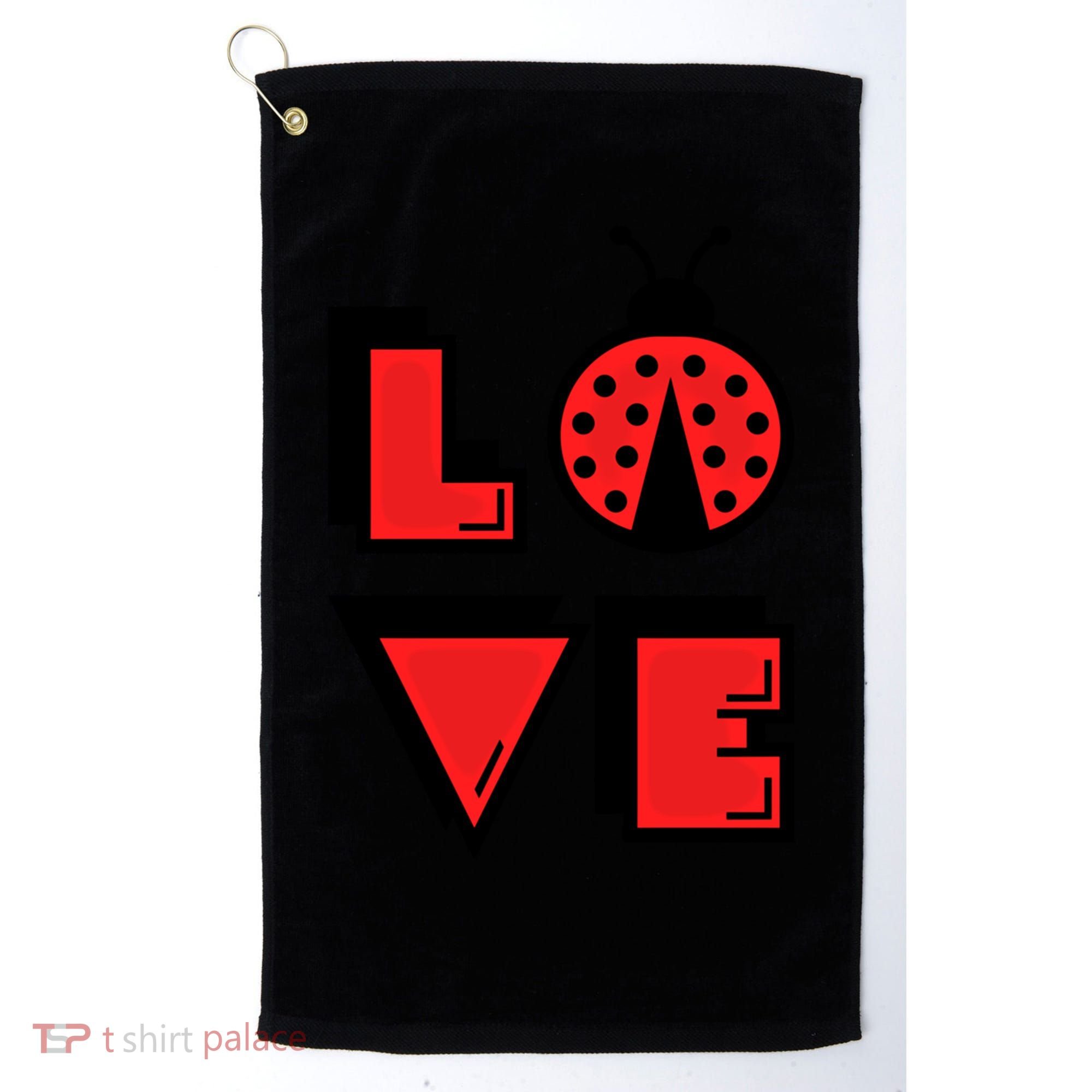 Love Ladybug Lady Bug I Love Ladybirds Lucky Insects Gift Golf Towel