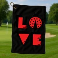 Love Ladybug Lady Bug I Love Ladybirds Lucky Insects Gift Golf Towel thumb 1