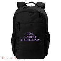 Live Laugh Lobotomy Funny Ironic 2000s Goth Punk Emo Backpack thumb 0
