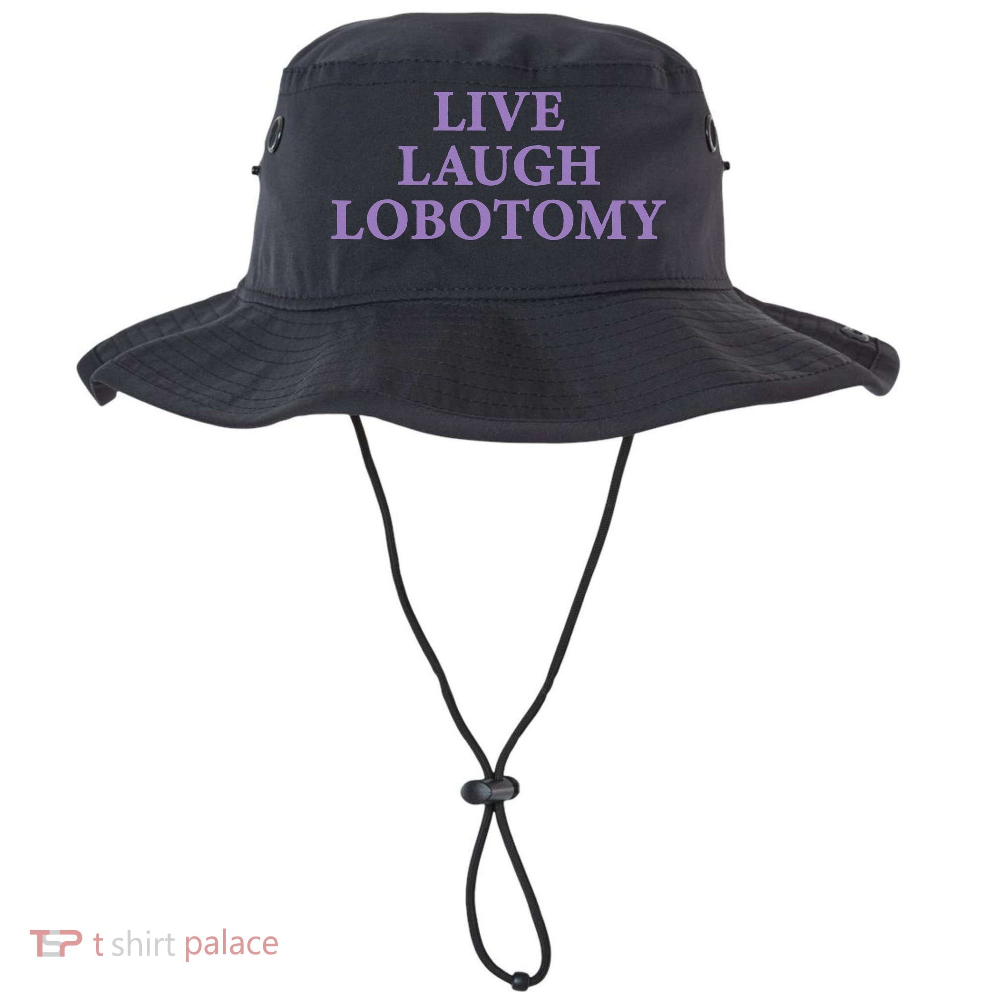 Live Laugh Lobotomy Funny Ironic 2000s Goth Punk Emo Bucket Hat