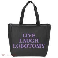 Live Laugh Lobotomy Funny Ironic 2000s Goth Punk Emo Tote Bag thumb 0