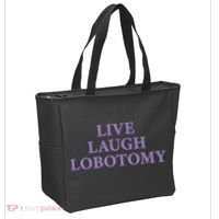 Live Laugh Lobotomy Funny Ironic 2000s Goth Punk Emo Tote Bag thumb 2