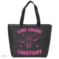 Live Laugh Lobotomy Flower Meme Tote Bag thumb 0