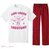 Live Laugh Lobotomy Flower Meme Pajama Set thumb 0