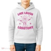 Live Laugh Lobotomy Flower Meme Kids Hoodie thumb 4