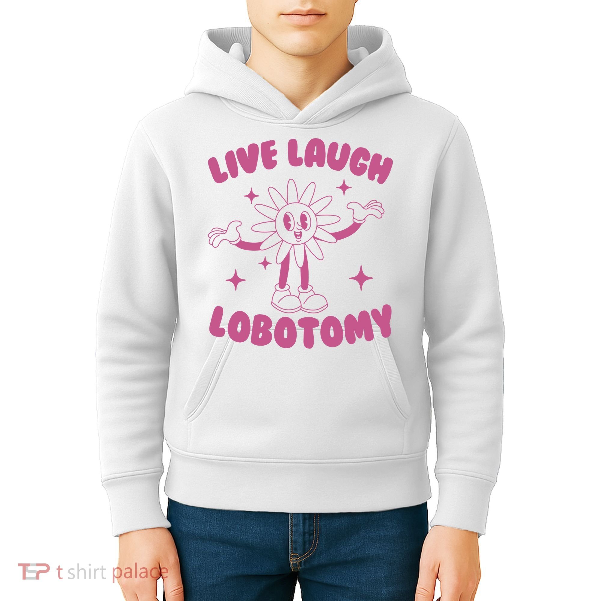 Live Laugh Lobotomy Flower Meme Kids Hoodie