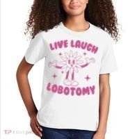 Live Laugh Lobotomy Flower Meme Kids T-Shirt thumb 2