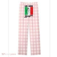Live Laugh Lasagna Funny Italian Lasagna Lover Women's Flannel Plaid Pajama Pants thumb 0