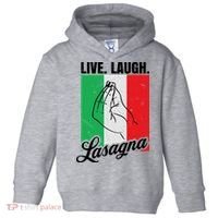 Live Laugh Lasagna Funny Italian Lasagna Lover Toddler Hoodie thumb 0