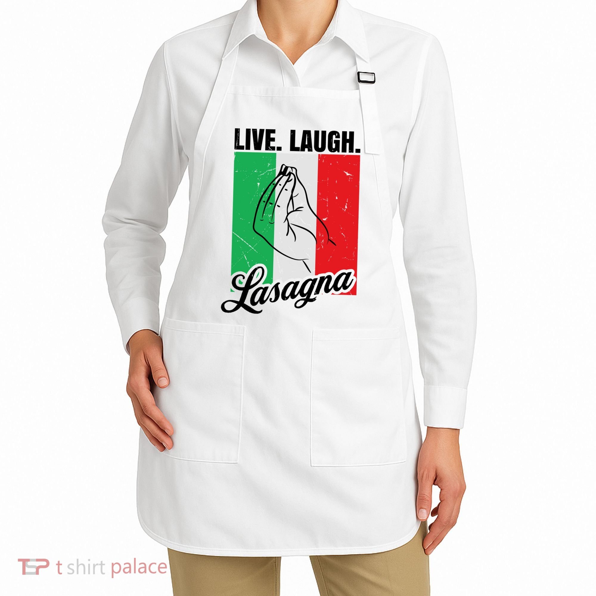 Live Laugh Lasagna Funny Italian Lasagna Lover Apron
