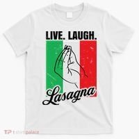 Live Laugh Lasagna Funny Italian Lasagna Lover T-Shirt thumb 0