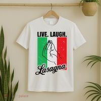 Live Laugh Lasagna Funny Italian Lasagna Lover T-Shirt thumb 2