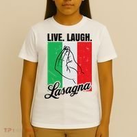 Live Laugh Lasagna Funny Italian Lasagna Lover T-Shirt thumb 4