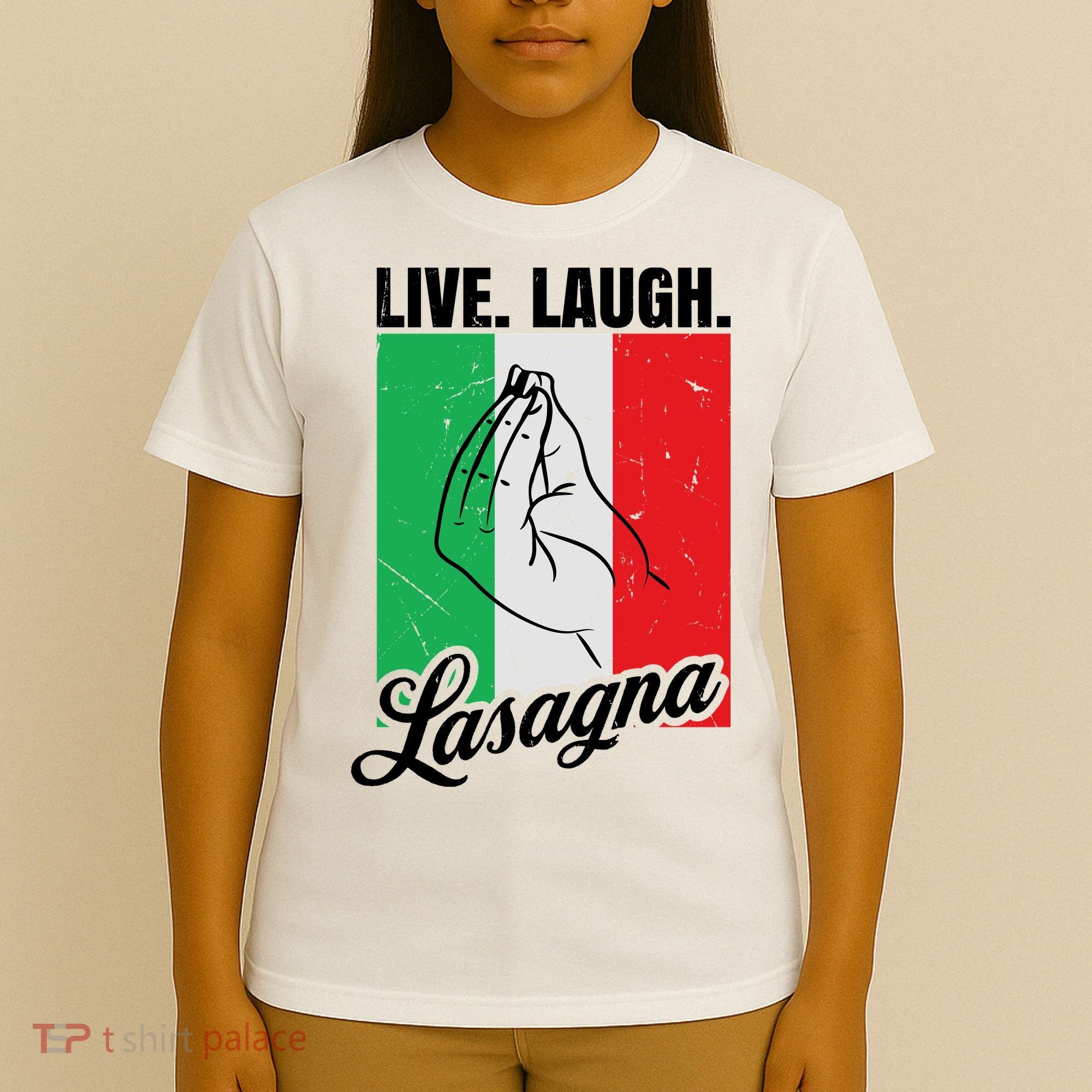 Live Laugh Lasagna Funny Italian Lasagna Lover T-Shirt