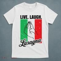 Live Laugh Lasagna Funny Italian Lasagna Lover T-Shirt thumb 5