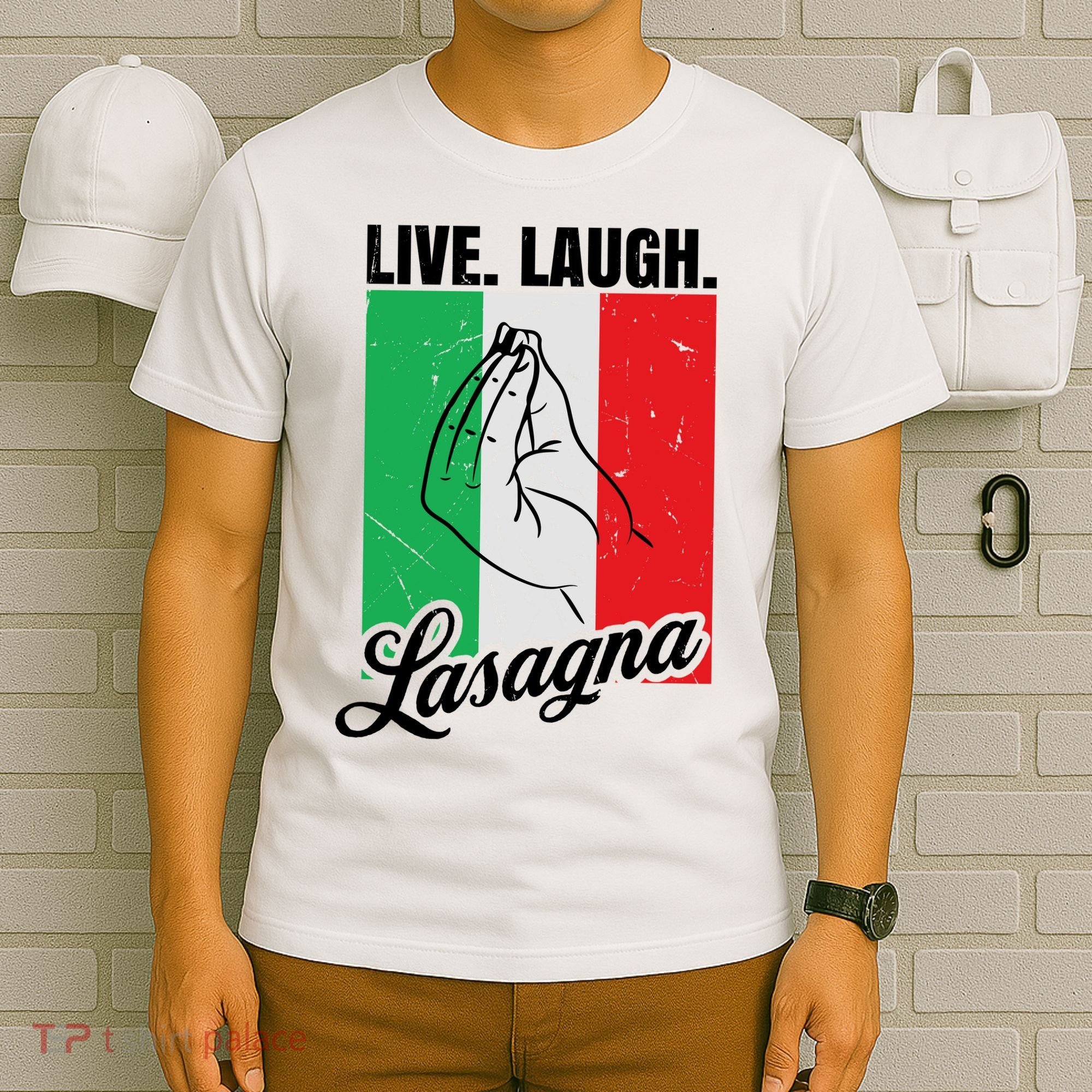 Live Laugh Lasagna Funny Italian Lasagna Lover T-Shirt
