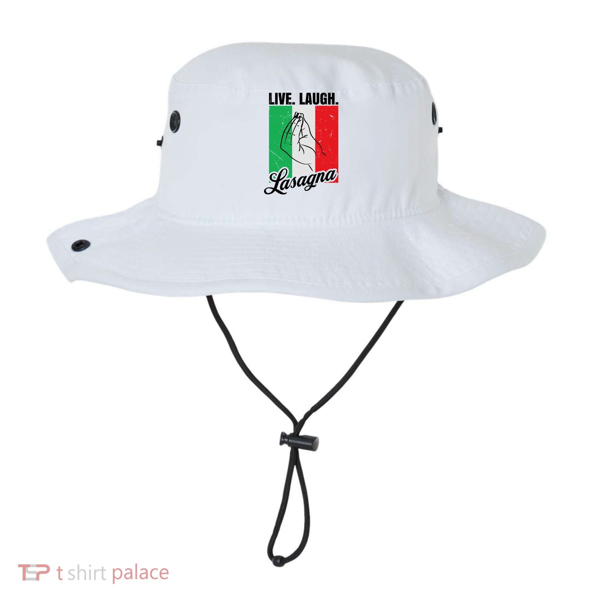 Live Laugh Lasagna Funny Italian Lasagna Lover Bucket Hat