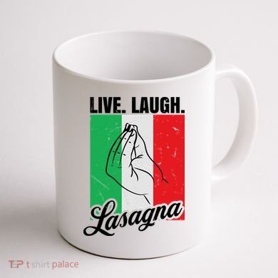 Live Laugh Lasagna Funny Italian Lasagna Lover Coffee Mug back