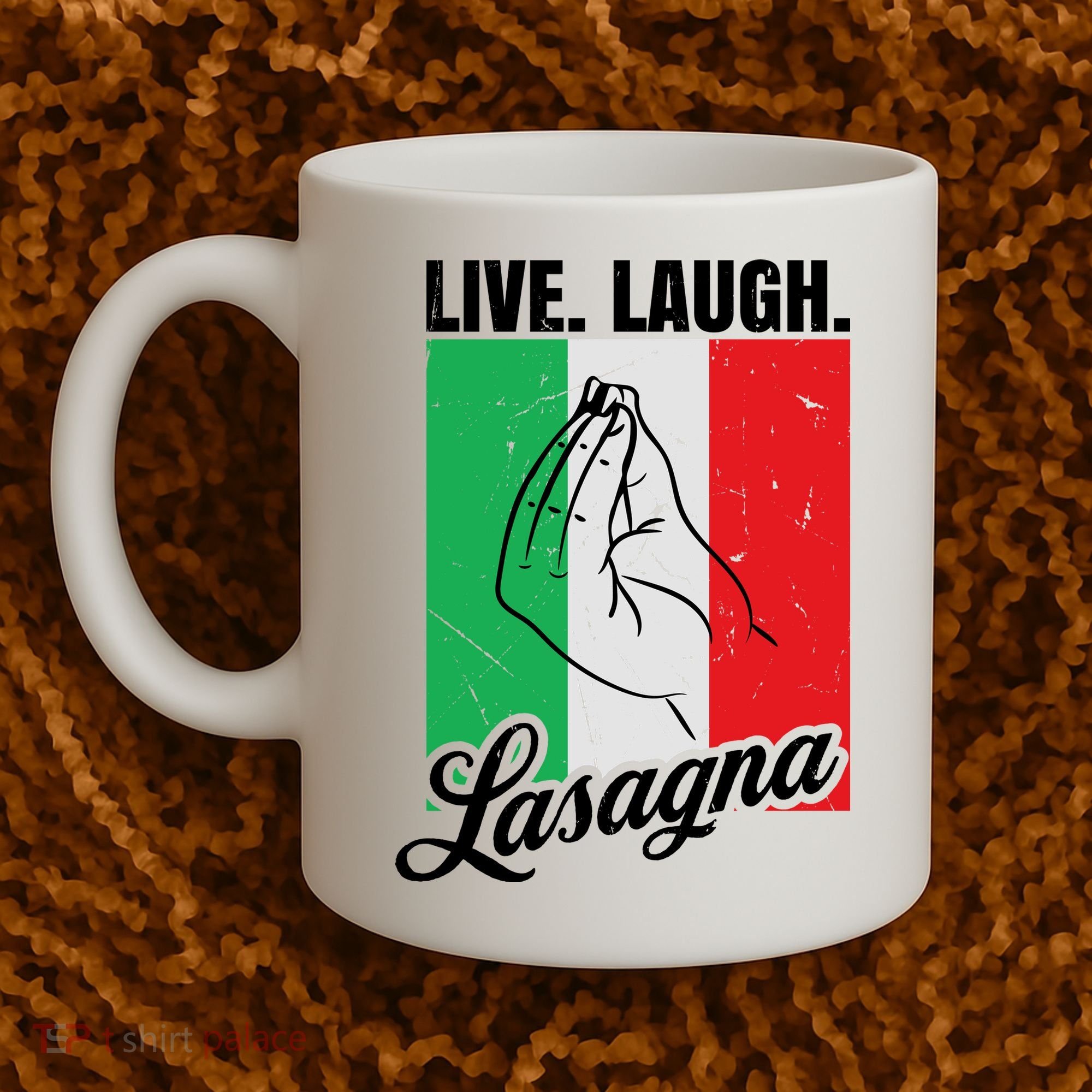 Live Laugh Lasagna Funny Italian Lasagna Lover Coffee Mug