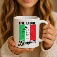 Live Laugh Lasagna Funny Italian Lasagna Lover Coffee Mug thumb 3