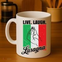 Live Laugh Lasagna Funny Italian Lasagna Lover Coffee Mug thumb 4