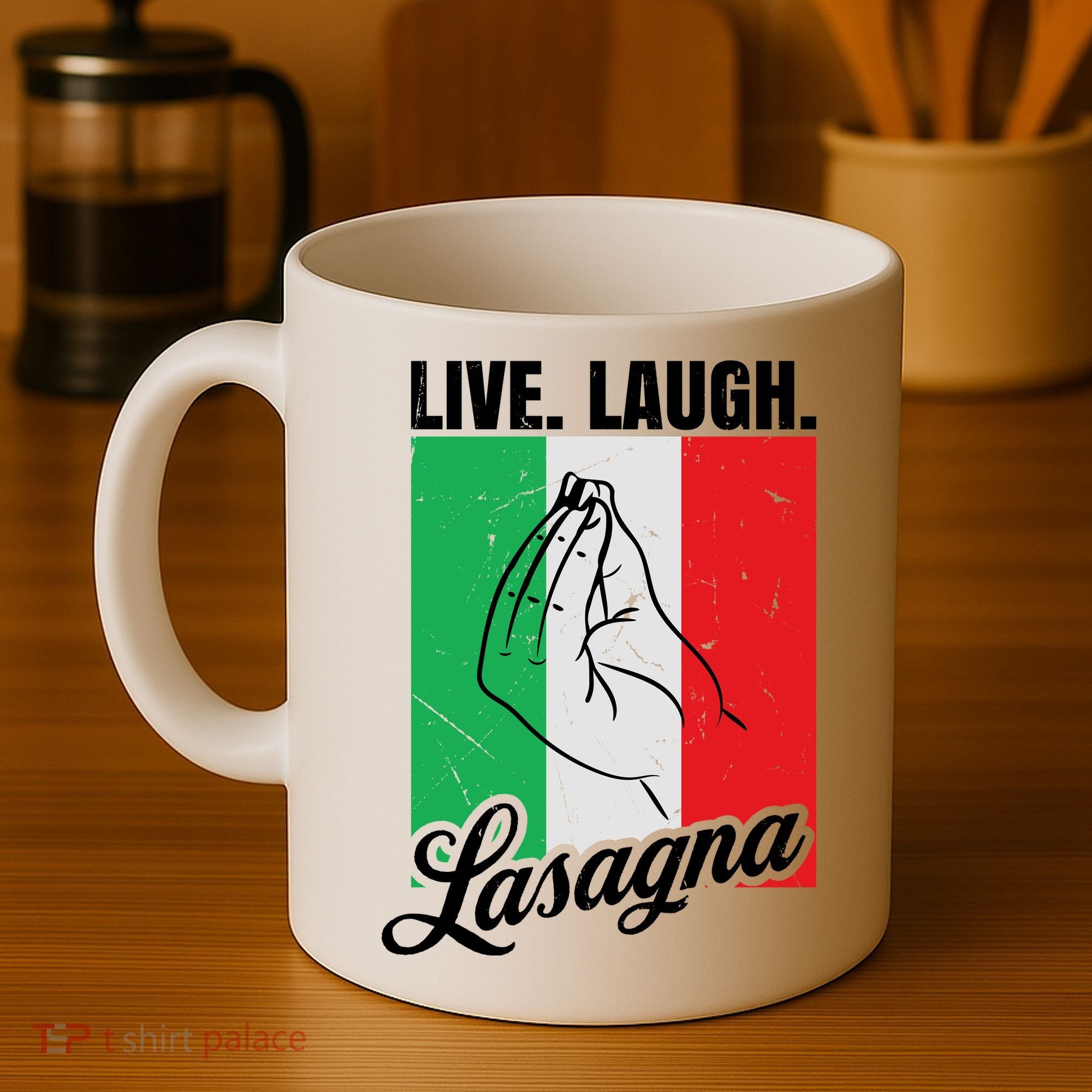 Live Laugh Lasagna Funny Italian Lasagna Lover Coffee Mug