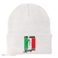 Live Laugh Lasagna Funny Italian Lasagna Lover Beanie thumb 0