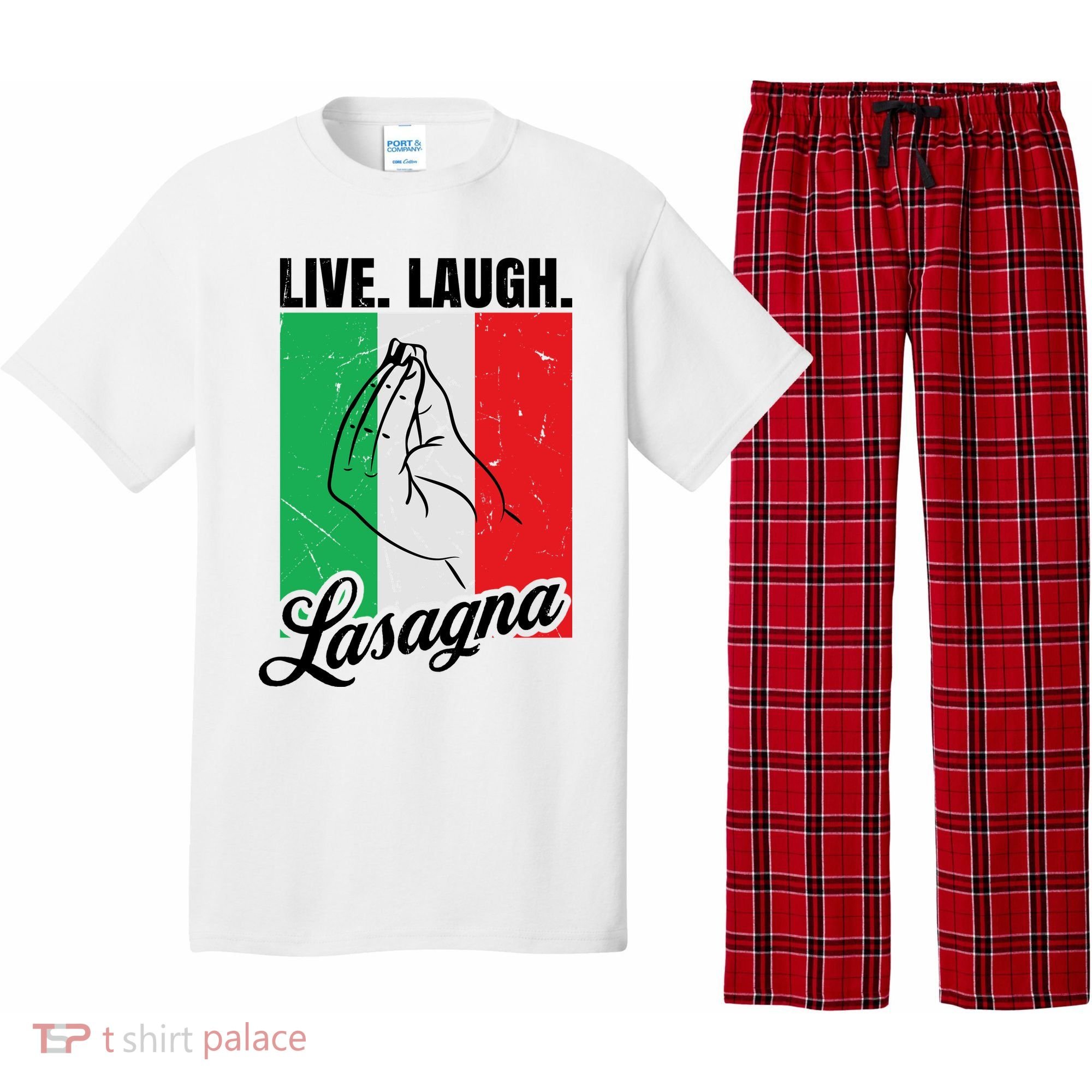 Live Laugh Lasagna Funny Italian Lasagna Lover Pajama Set