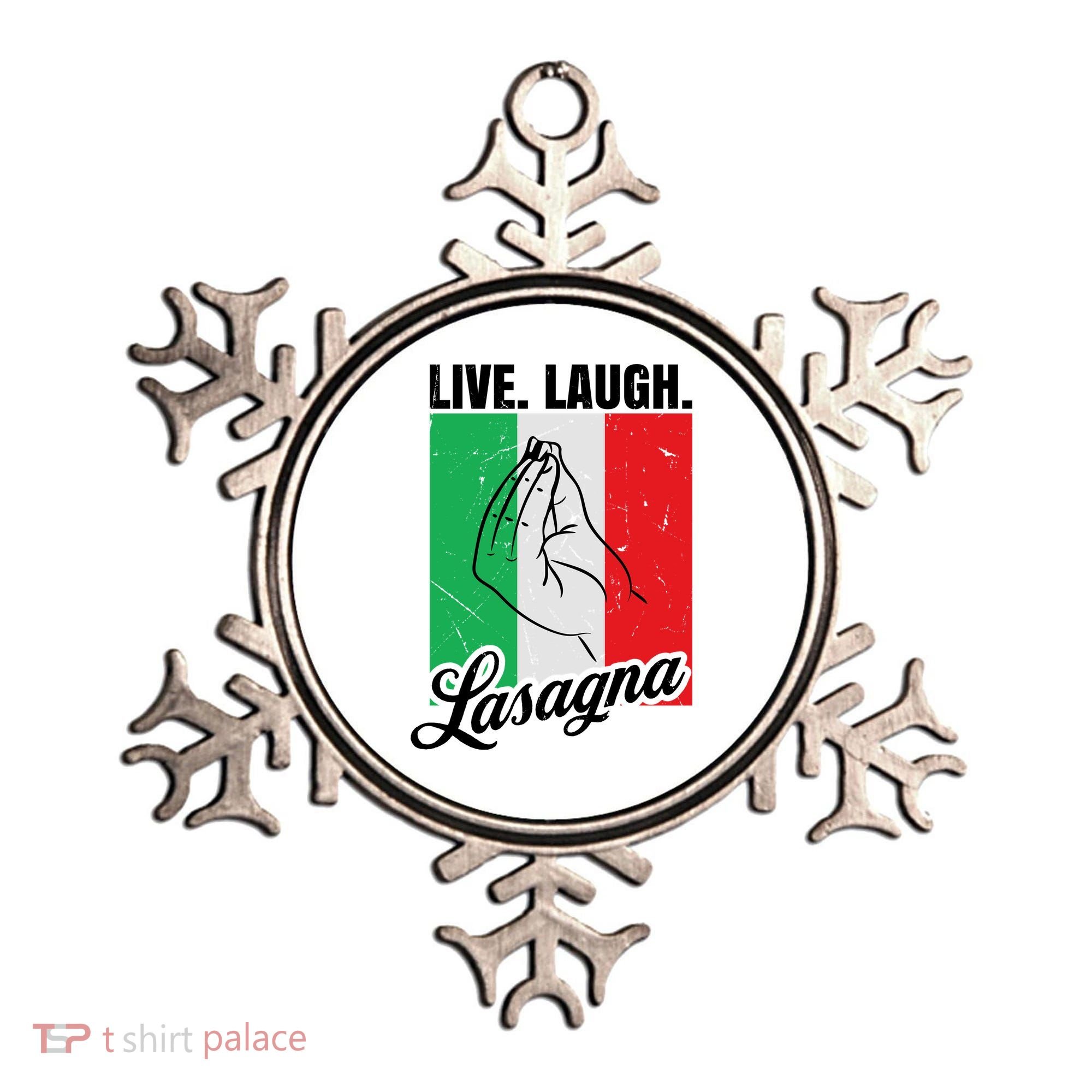 Live Laugh Lasagna Funny Italian Lasagna Lover Ornament