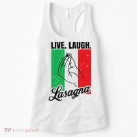 Live Laugh Lasagna Funny Italian Lasagna Lover Women's Tank Top thumb 0