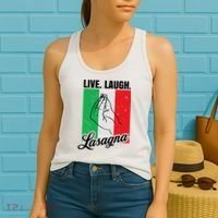 Live Laugh Lasagna Funny Italian Lasagna Lover Women's Tank Top thumb 2