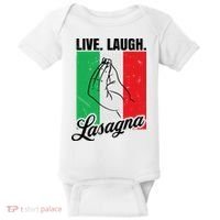 Live Laugh Lasagna Funny Italian Lasagna Lover Baby Bodysuit thumb 0