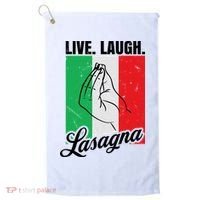 Live Laugh Lasagna Funny Italian Lasagna Lover Golf Towel thumb 0