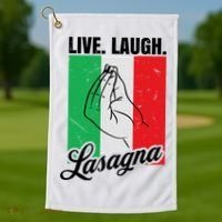 Live Laugh Lasagna Funny Italian Lasagna Lover Golf Towel thumb 1