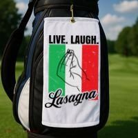 Live Laugh Lasagna Funny Italian Lasagna Lover Golf Towel thumb 2