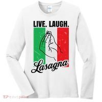 Live Laugh Lasagna Funny Italian Lasagna Lover Women's Long Sleeve Shirt thumb 0