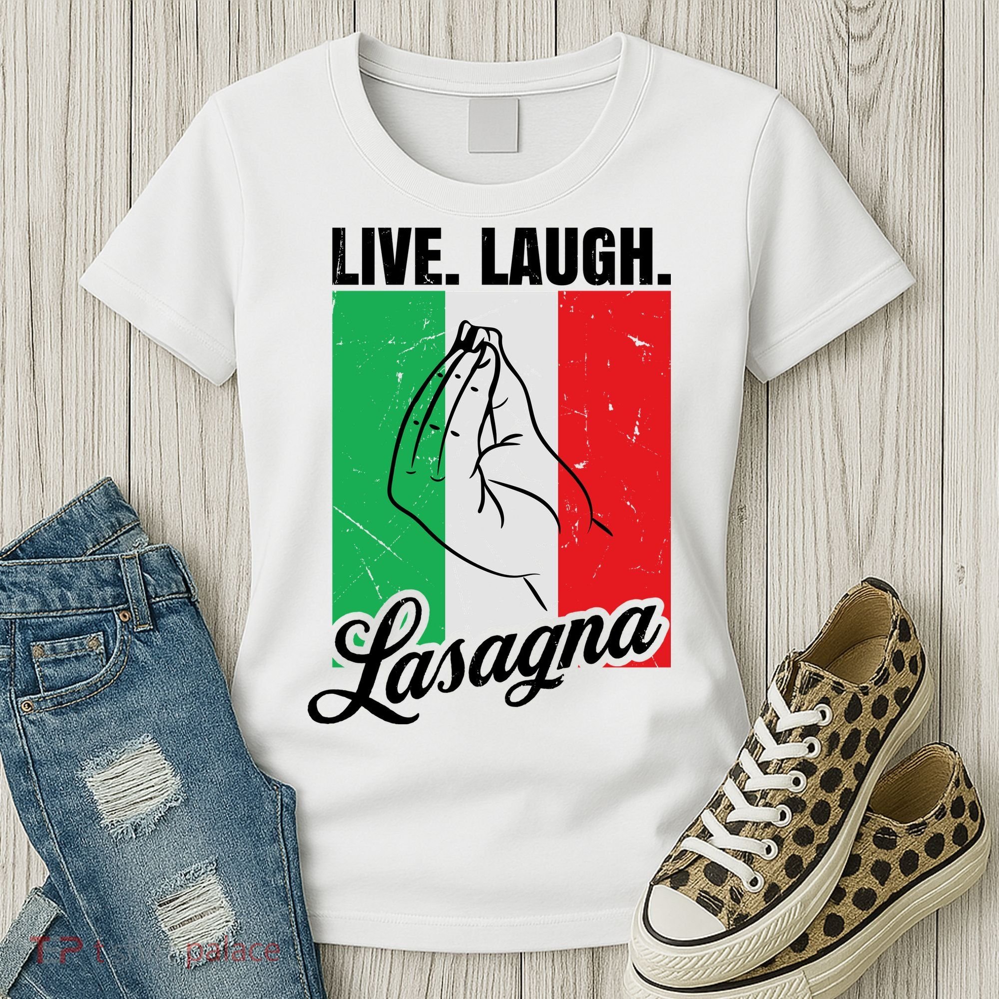 Live Laugh Lasagna Funny Italian Lasagna Lover Women's T-Shirt