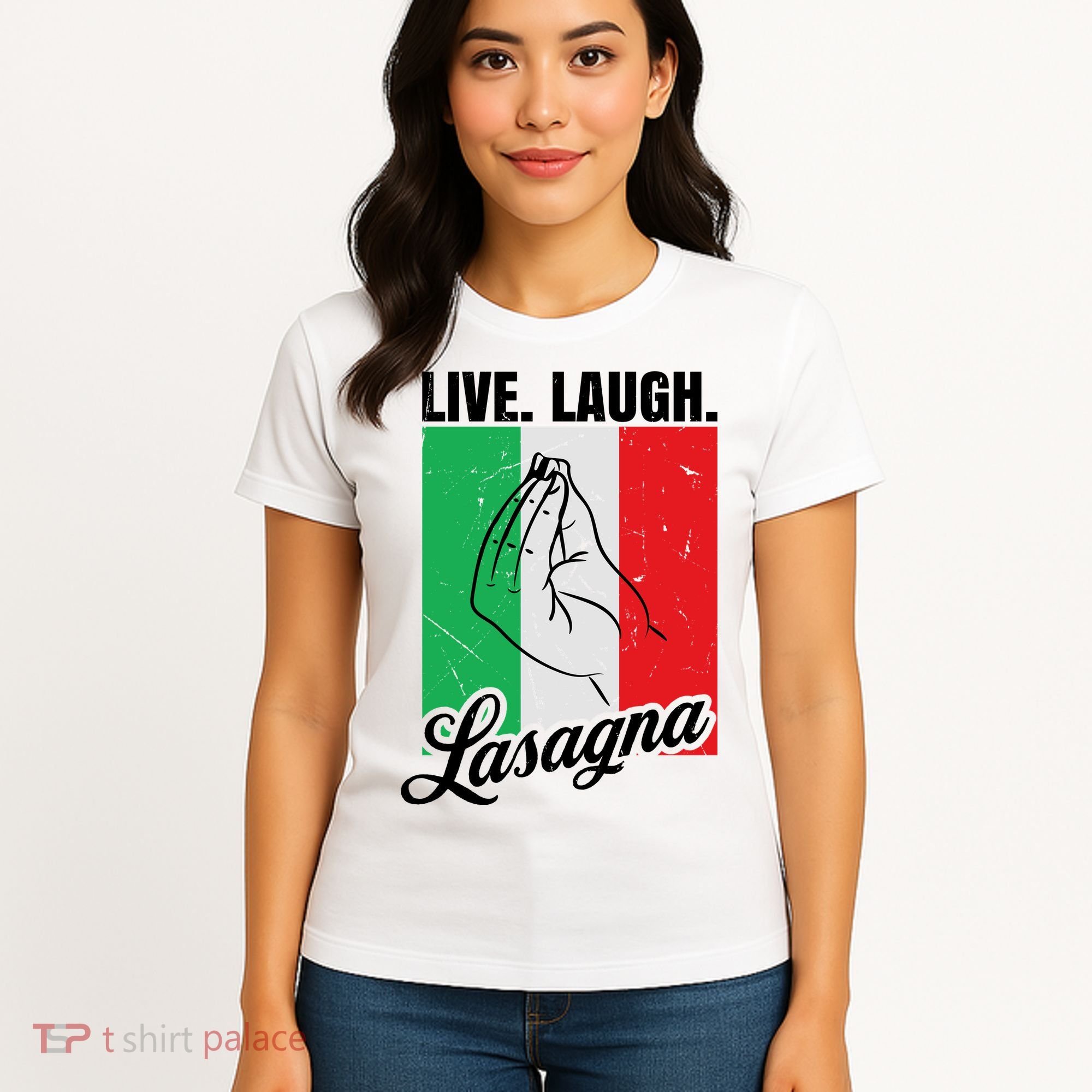 Live Laugh Lasagna Funny Italian Lasagna Lover Women's T-Shirt