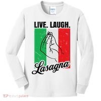 Live Laugh Lasagna Funny Italian Lasagna Lover Kids Long Sleeve Shirt thumb 0