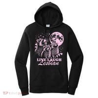 Live Laugh Lesbian Raccoon Lesbian Lgbtq Pride Month Women's Hoodie thumb 0
